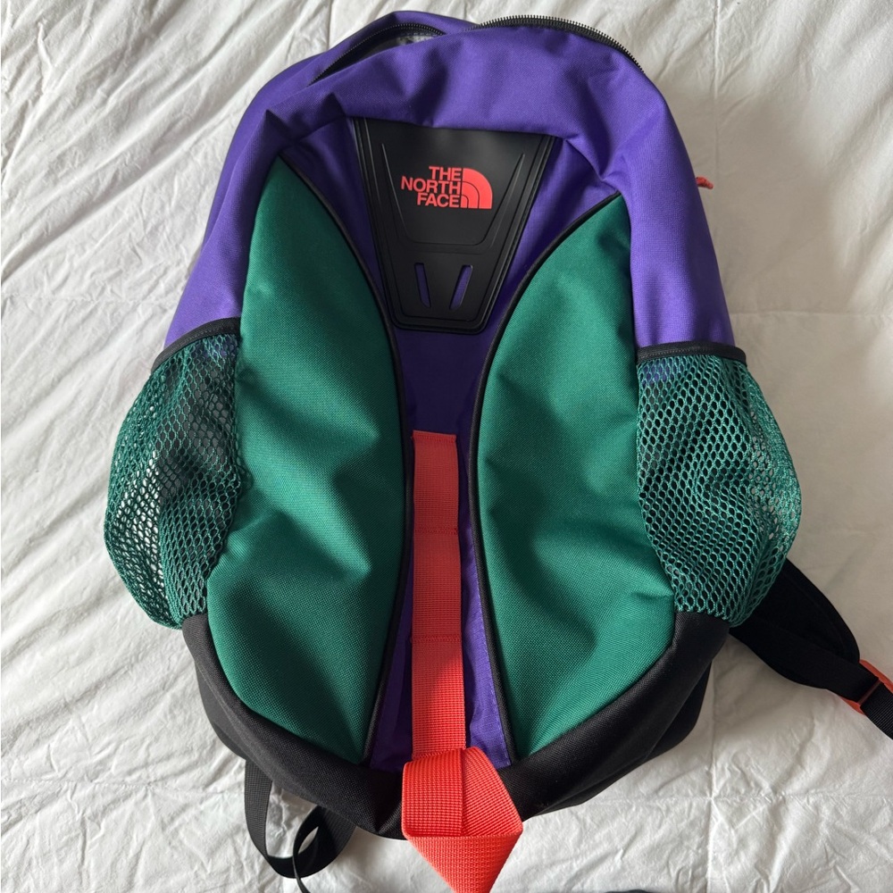 The North Face Purple and Green Backpack